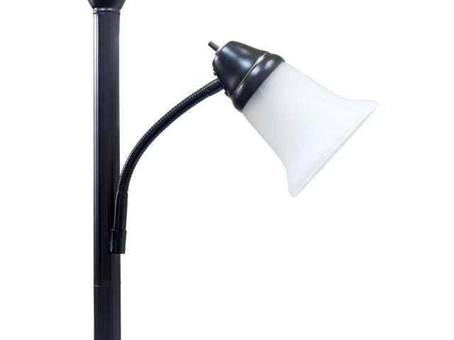 Elegant Designs 2 Light Mother Daughter Floor Lamp With White Marble Glass Restoration Bronze Newegg Com