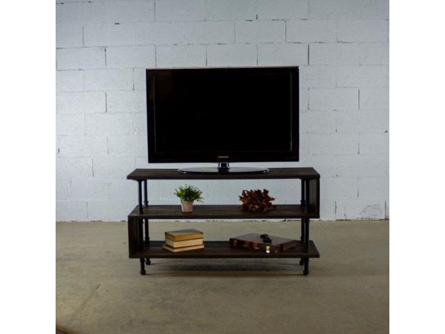 Tucson Modern Industrial Tv Stand Living Room Rec Room Office Metal With Reclaimed Aged Wood Finish Tvs1 Bl Bl Bl