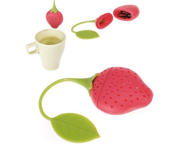 Strawberry Design Silicone Tea Infuser Strainer Red And Green Strawberry Design Silicone Tea Infuser Strainer Red And Green Suitable For Use In Teapot