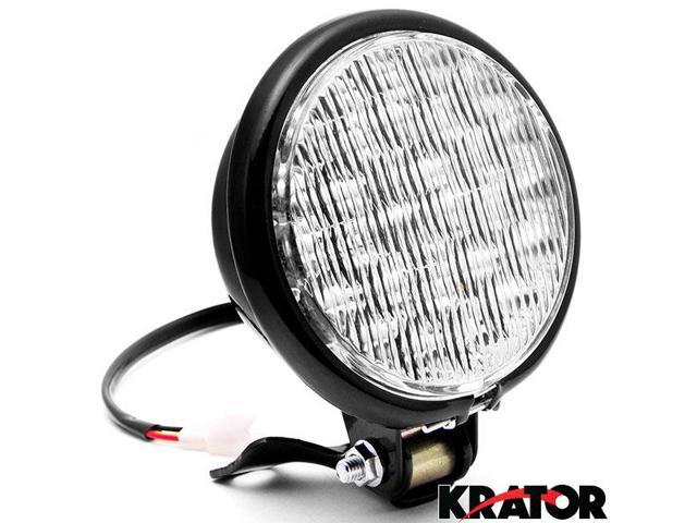 Krator 5 Black Led Headlight With Light Mounting Bracket For Honda