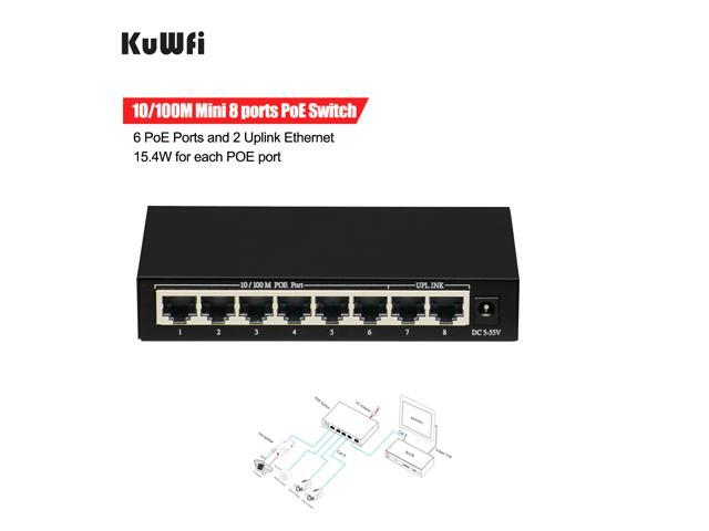 10 Ports 8 PoE Injector Power Over Ethernet Switch without Power Adapter