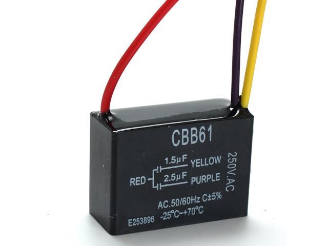 Cbb61 1 5uf 2 5uf 3 Wire 250vac Ceiling Fan Capacitor 3