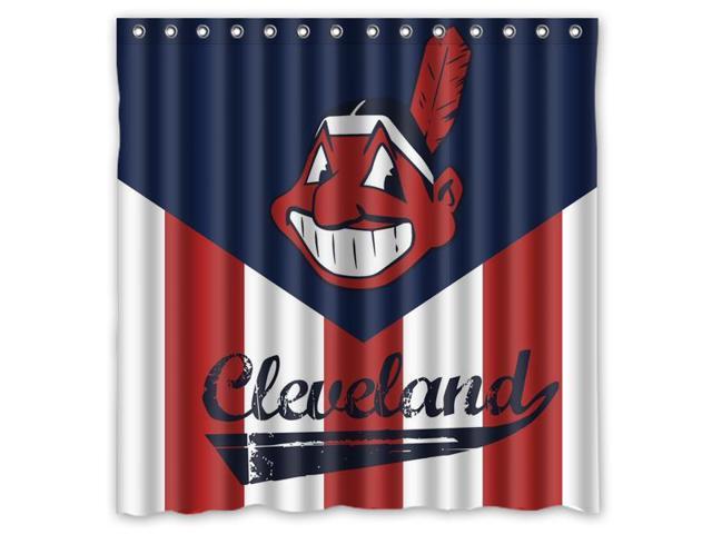Cleveland Indians 01 Mlb Design Polyester Fabric Bath Shower Cleveland Indians 01 Mlb Design Polyester Fabric Bath Shower Curtain 180x180 Cm Waterproof And Mildewproof