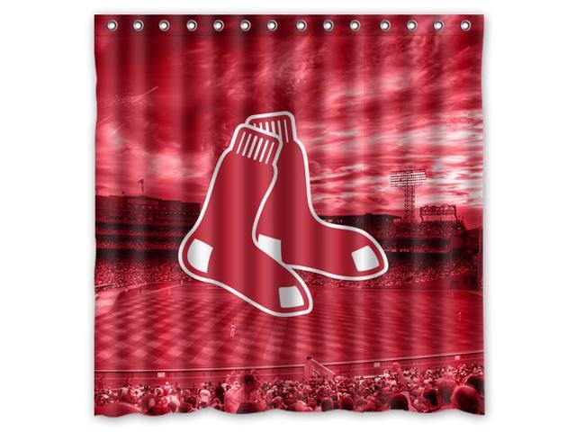 Boston Red Sox 02 Mlb Design Polyester Fabric Bath Shower