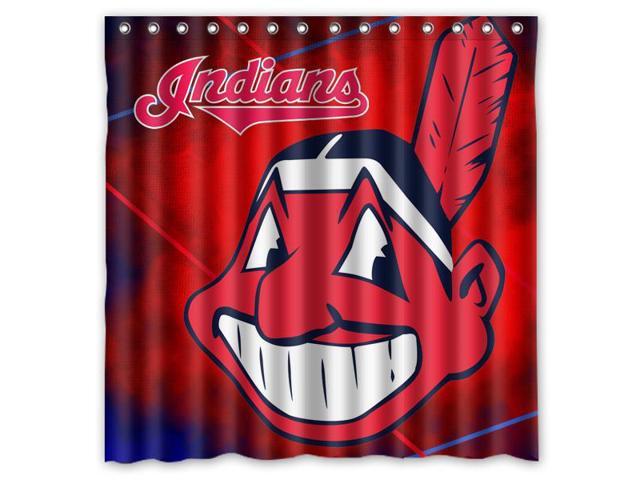 Cleveland Indians 02 Mlb Design Polyester Fabric Bath Shower Cleveland Indians 02 Mlb Design Polyester Fabric Bath Shower Curtain 180x180 Cm Waterproof And Mildewproof