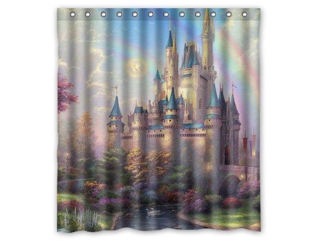 Beautiful Disney Castle Design 66x72 Inch Bath Shower Curtains Beautiful Disney Castle Design 66x72 Inch Bath Shower Curtains
