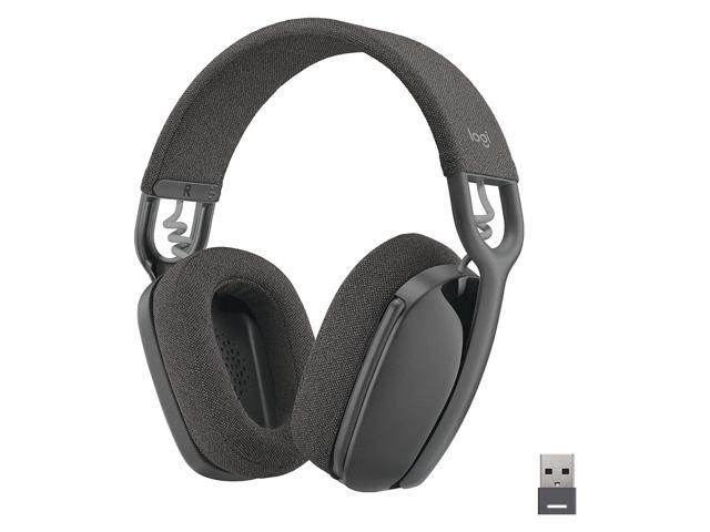 Logitech Zone Vibe 125 Wireless Headphones with Noise-Canceling Microphone, Bluetooth, USB-A Receiver; Works with Zoom, Google Voice/Meet, Mac/PC - Graphite