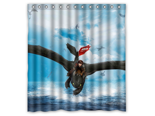 Waterproof Shower Curtain How To Train Your Dragon High Quality Bathroom With Hooks 66 W 72 H Newegg Com