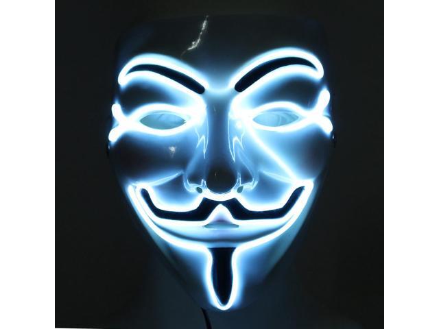 LED Light Up \'\'V\'\' Mask For Vendetta Halloween Anonymous Cosplay ...