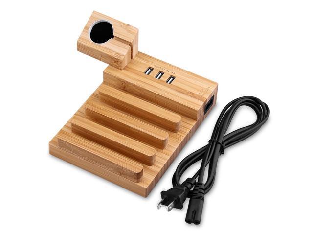 Detachable Charging Station Usb Charger 3a Bamboo Wood Detachable Charging Station Usb Charger 3a Bamboo Wood Dock Stand Holder Desktop Organizer With