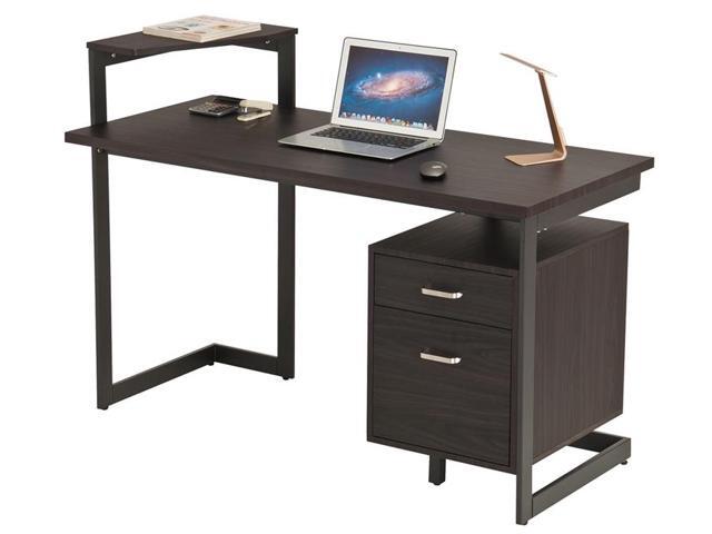 Proht Home Office Computer Desk With Two Drawers Chocolate Brown 05018 Newegg Proht Home Office Computer Desk With Two Drawers Chocolate Brown 05018 Newegg