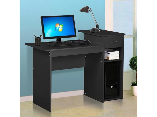 Yaheetech Home Office Small Wood Computer Desk With Drawers And Yaheetech Home Office Small Wood Computer Desk With Drawers And Storage Shelves Workstation Furniture Black