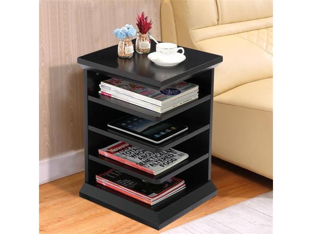 Yaheetech 4 Shelf Magazine Rack End Table Black Newegg Yaheetech 4 Shelf Magazine Rack End Table Black