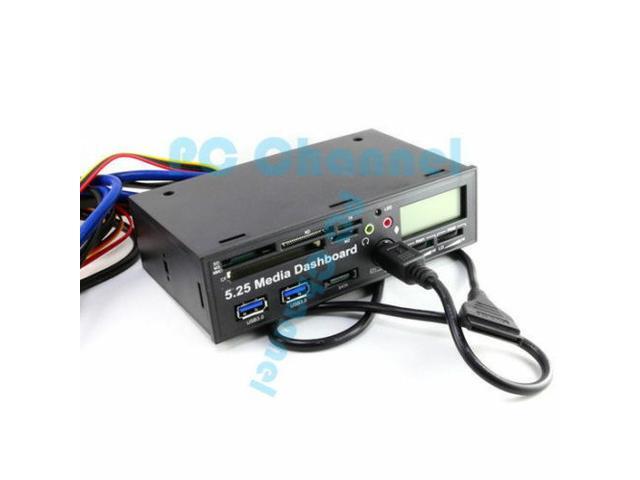 5.25/" Desktop Media Dashboard Front Panel eSATA Dual USB 3.0 Card Reader