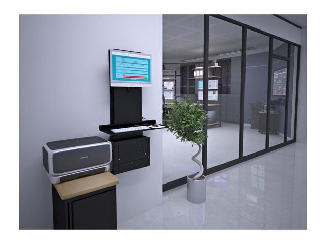 Ultra Slim Adjule Wall Mounted Desktop Workstation With Cpu Ultra Slim Adjule Wall Mounted Desktop Workstation With Cpu Holder Keyboard Tray And Universal Monitor Mount