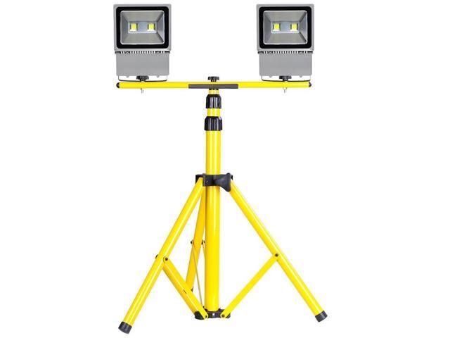 Twin Head 100w Led Flood Light Adjule Tripod Stand Kit Cool Twin Head 100w Led Flood Light Adjule Tripod Stand Kit Cool White Work Emergency Lamp Fixture