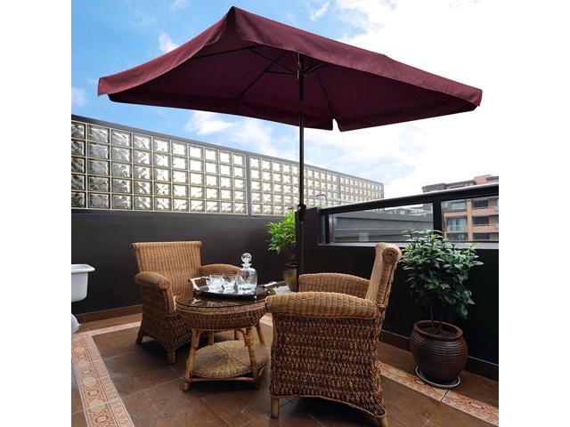 10ft Outdoor Patio Umbrella Aluminum Yard Garden Market W Valance Crank Tilt