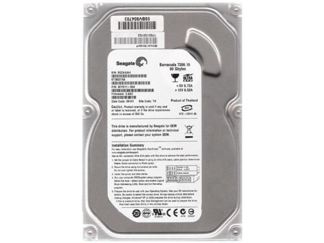 SEAGATE St380215A Barracuda 80Gb 7200Rpm Eide Hard Disk Drive. 2Mb ...