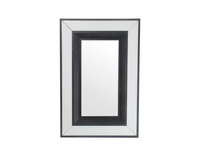 47 1 2 X 31 Inch Black And White Wood Frame Wall Mirror Newegg Com