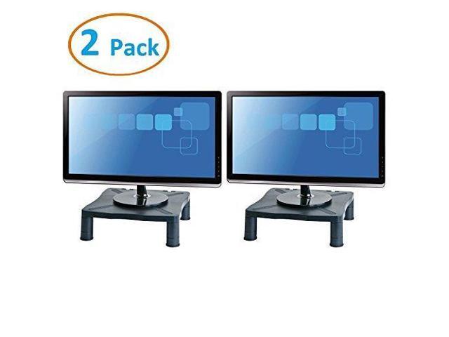 Halter Height Adjustable Monitor Stand Printer Desk Shelf Riser For Screens Up To 24 Inches 2 Pack Newegg Com