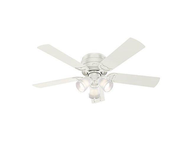 Hunter 53385 Prim 52 Ceiling Fan With Light Large Fresh White Newegg Com