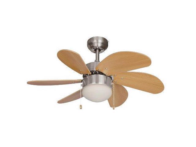 Hardware House 10 4852 Ceiling Fan With Lights Beach Wood Satin Nickel