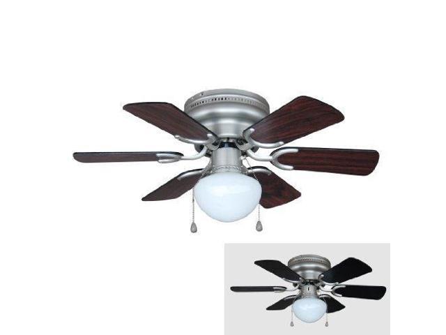 Hardware House 17 4725 Arcadia 30 Inch Satin Nickel Flush Mount Hugger Ceiling Fan Black Or Cherry Blades