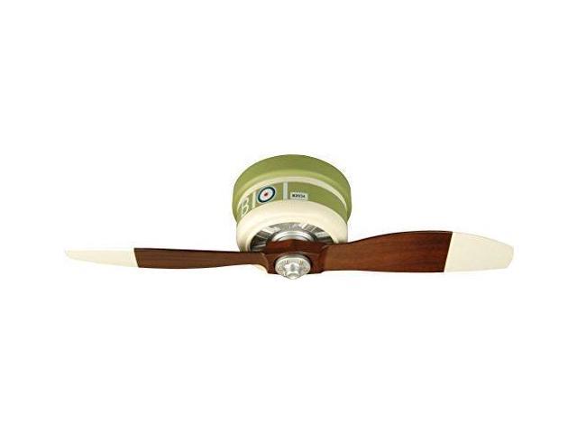 Craftmade Ceiling Fan Kids Room Wb242sc2 Sopwith Camel Warplane 42 Inch Flush Mount With Remote And Dimmable Light