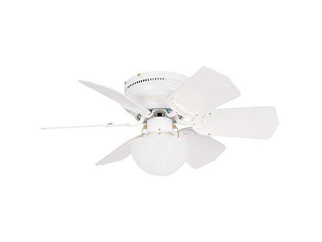 Litex Brc30ww6l Vortex 30 Inch Ceiling Fan With Six Reversible White Whitewash Blades And Single Light Kit With Opal Mushroom Glass