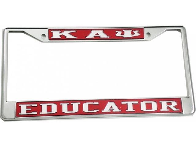 Kappa Alpha Psi Educator License Plate Frame Red Silver Car Truck