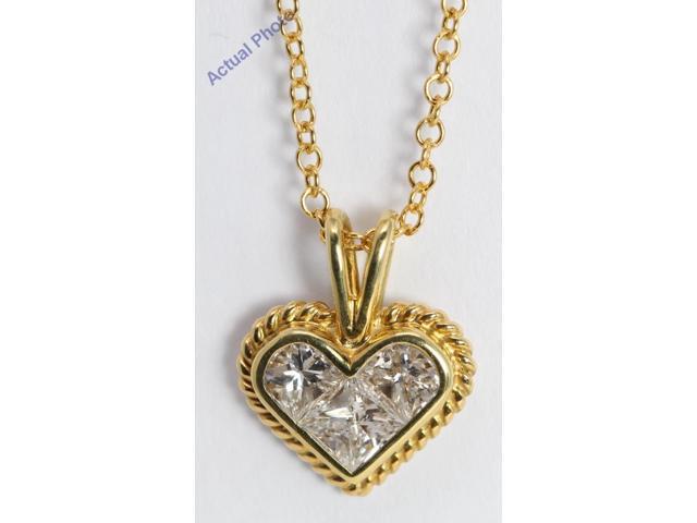 18k Yellow Gold Three Stone Princess Invisible Heart Rope Design Motif Diamond Pendant 1 05 Ct H Si Newegg Com - Heart Pendant Designs With Stones 18k Yellow Gold Three Stone Princess Invisible Heart Rope Design Motif Diamond Pendant 1 05 Ct H Si Newegg Com - Heart Pendant Designs With Stones