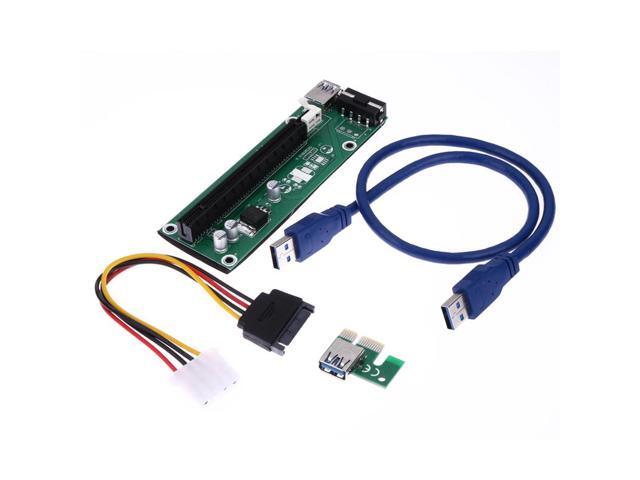 USB 3.0 PCI-E Express 1xto16x Extender Riser Card Adapter SATA Power Cable New