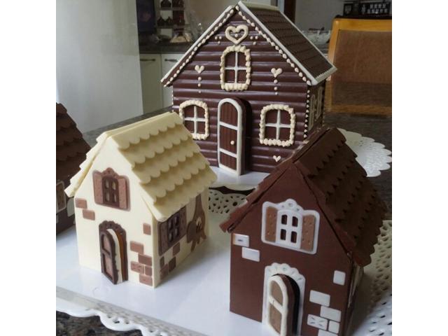 2 PCS Silicone Gingerbread Tree Chocolate House Mold For Christmas Cookies Mould