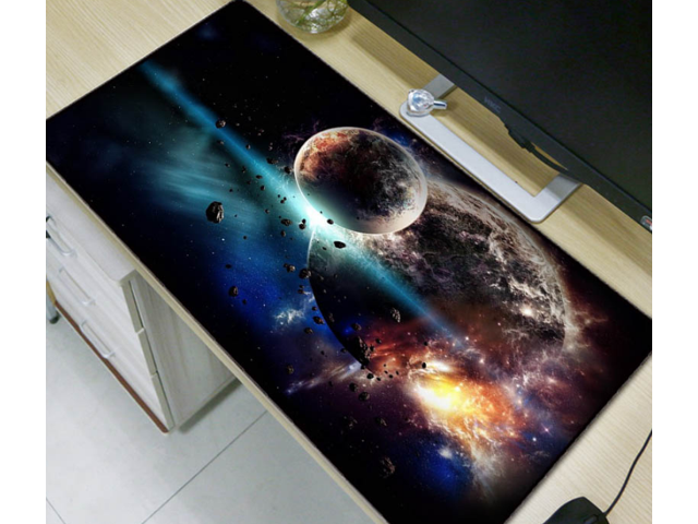 Extended XXL Gaming Mouse Pad Keyboard Mousepad Mouse Mat Black Blue Wolf Moon