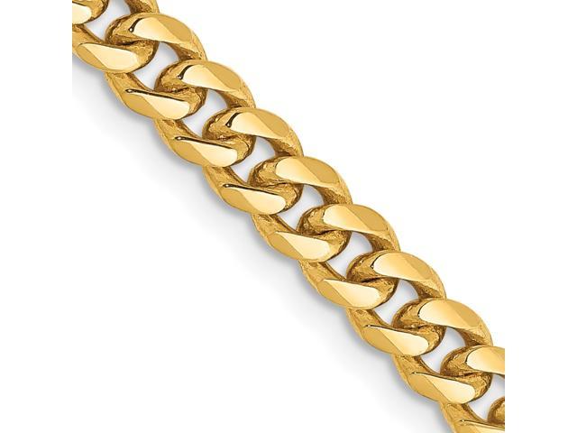 14K Yellow Gold 4.25mm Solid Miami Cuban Chain 24 Inch - Newegg.com