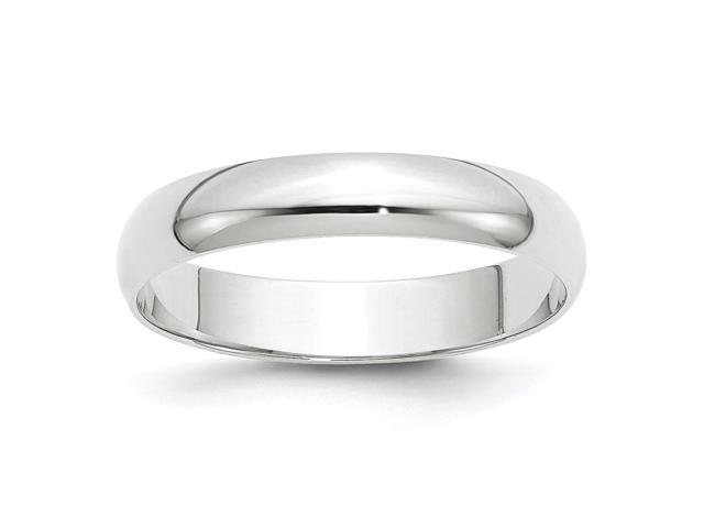 Womens 10K White Gold 2.5mm Light Half Round Wedding Band Ring