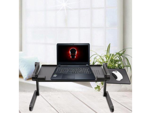 Ergonomic Adjustable Foldable Laptop Desk Table N Type Stand Portable Bed Tray Black Newegg Com
