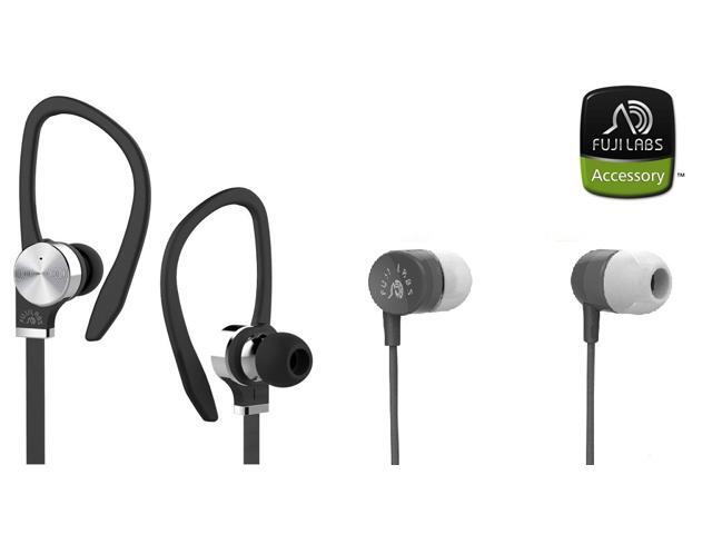 Fuji Labs AUFJ-PSQWBS306BK and AUFJ-SQNMS101 Sonique 2-in-1 High Grade Headphones BUNDLE