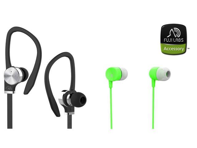 Fuji Labs AUFJ-PSQWBS306BK and AUFJ-SQNMS101 Sonique 2-in-1 High Grade Headphones BUNDLE