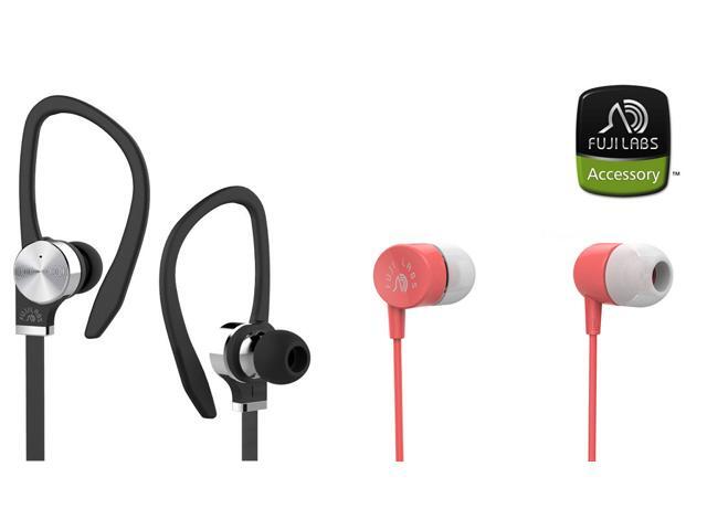 Fuji Labs AUFJ-PSQWTS306BK and AUFJ-SQNMS101 Sonique 2-in-1 High Grade Headphones BUNDLE