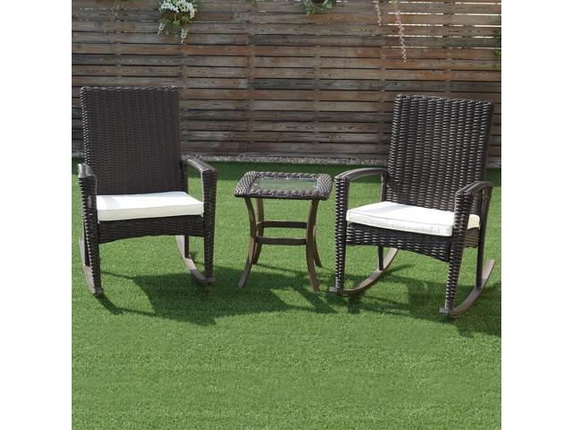 3 Pcs Rattan Wicker Patio Furniture Set Coffee Table Rocking Chair Cushioned New Newegg Com - Wicker 3 Pc Patio Furniture Set 3 Pcs Rattan Wicker Patio Furniture Set Coffee Table Rocking Chair Cushioned New Newegg Com - Wicker 3 Pc Patio Furniture Set