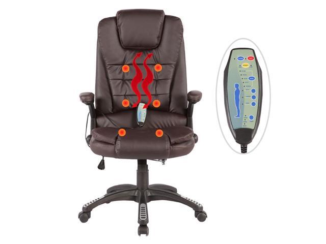 Executive Ergonomic Massage Chair Heated Vibrating Computer Office Executive Ergonomic Massage Chair Heated Vibrating Computer Office Desk Brown