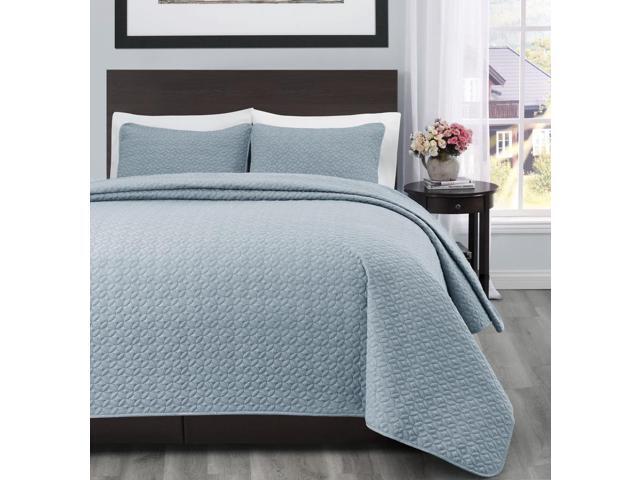 Allyson Twin Twin Xl Size Bed 2pc Quilted Bedspread Stone Blue