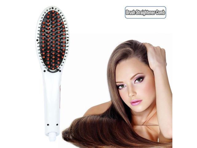 Hair Styling Ceramic Hair Straightener Brush Paddle Heating