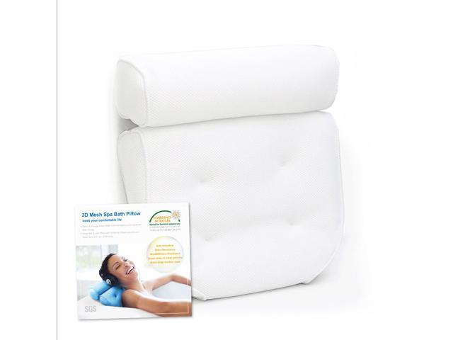 Breathable 3d Mesh Spa Bath Pillow With 4 Suction Cups Neck