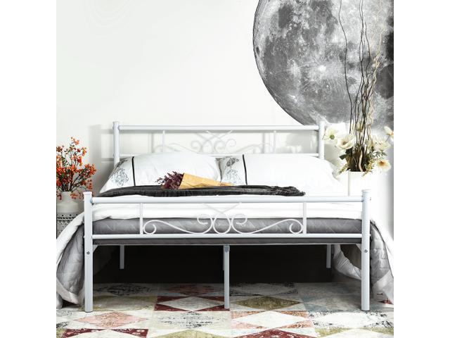 Queen Size Metal Bed Frame Easy Set Up Box Spring Replacement Furniture Newegg Com