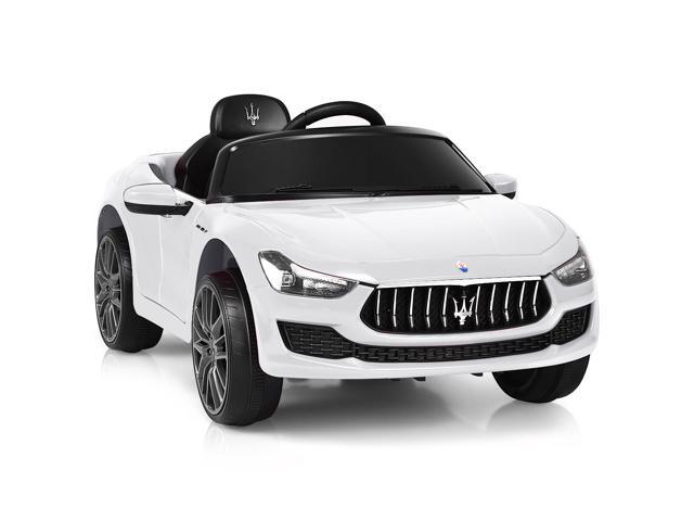 Costway 12V Maserati Licensed Kids Ride on Car w/ RC Remote Control Led Lights MP3 White