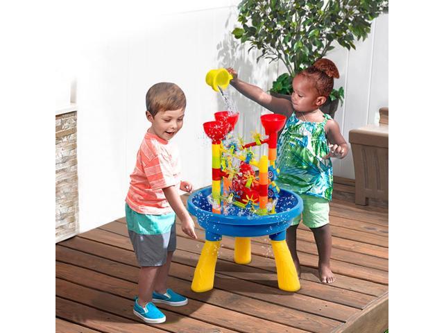 2 in 1 Sand and Water Table Activity Play Center Kids Splash Pond Beach Toy Set