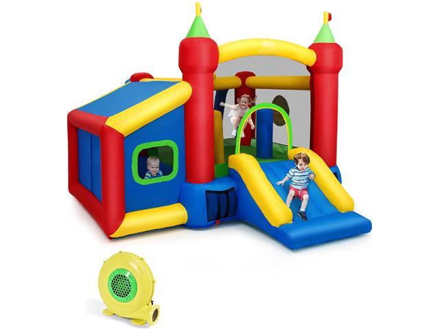 Costway  6-in-1 Inflatable Bounce House Bouncy Castle Blow up Toddler Bouncy House for Kids Indoor Outdoor w/480 Blower