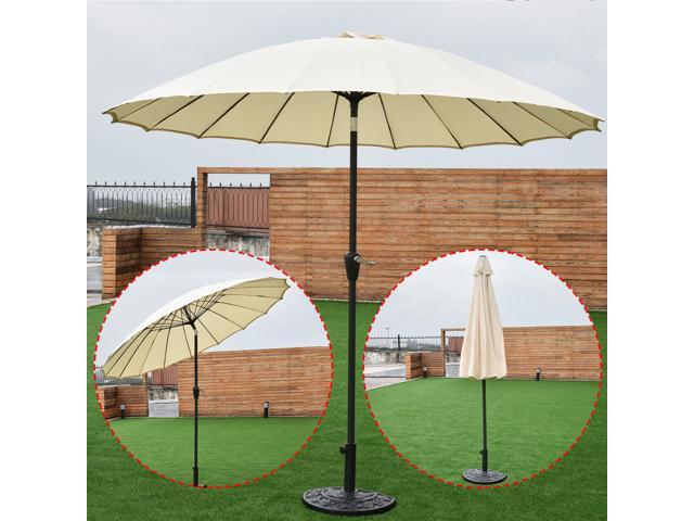Outdoor 9ft Patio Umbrella Sunshade Cover Market Garden Cafe Crank Outdoor 9ft Patio Umbrella Sunshade Cover Market Garden Cafe Crank Tilt Beige